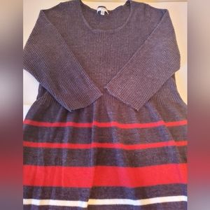 Studio 1 New york stripe knit sweater dress 1X